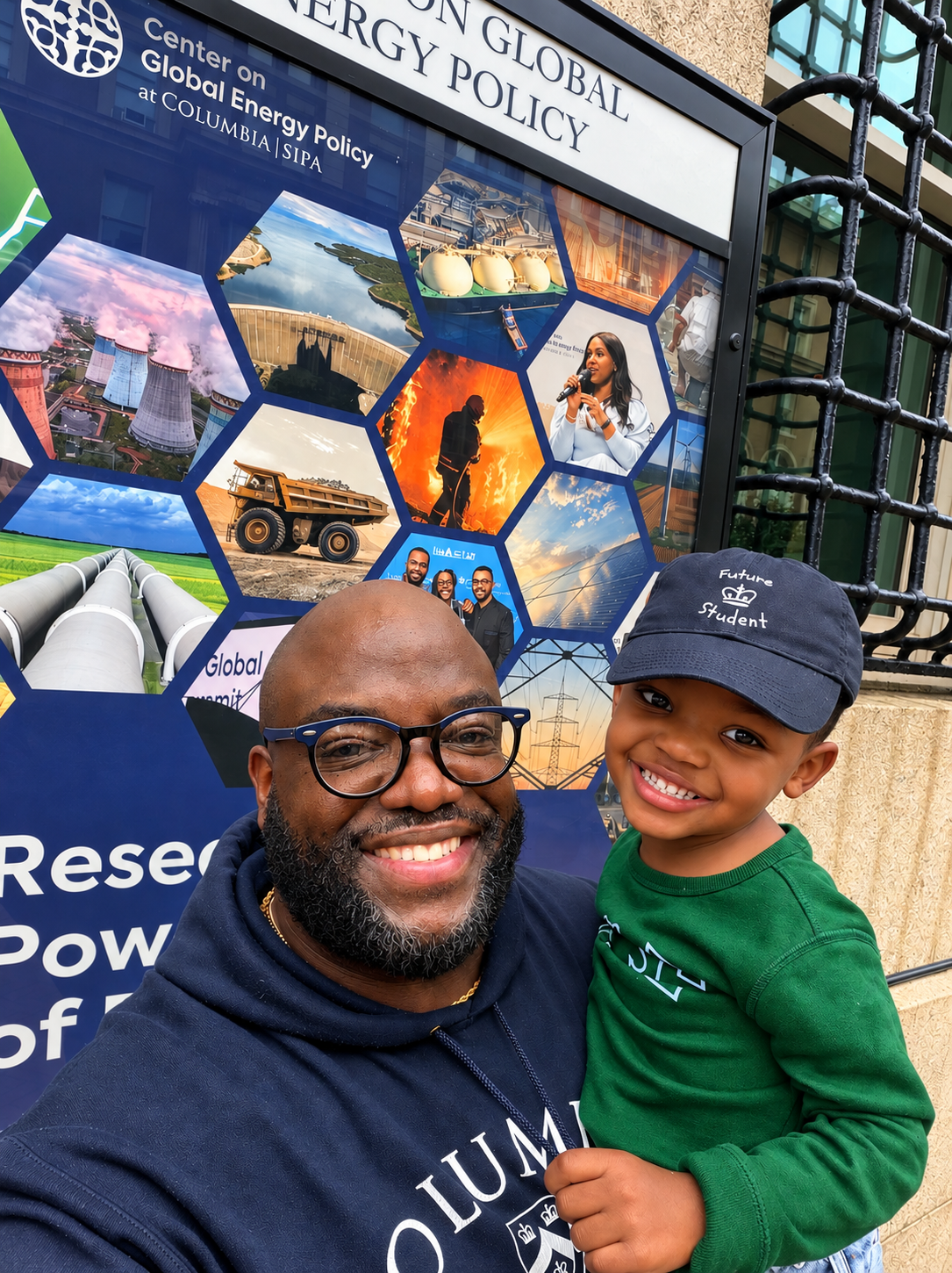 Deuce Pierre and his dad, Sam Pierre, smiling together
